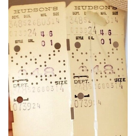 VTG J L Hudson's NWT Beige Lined Double Breasted Coat Button down Overcoat Sz 14 - Picture 5 of 7